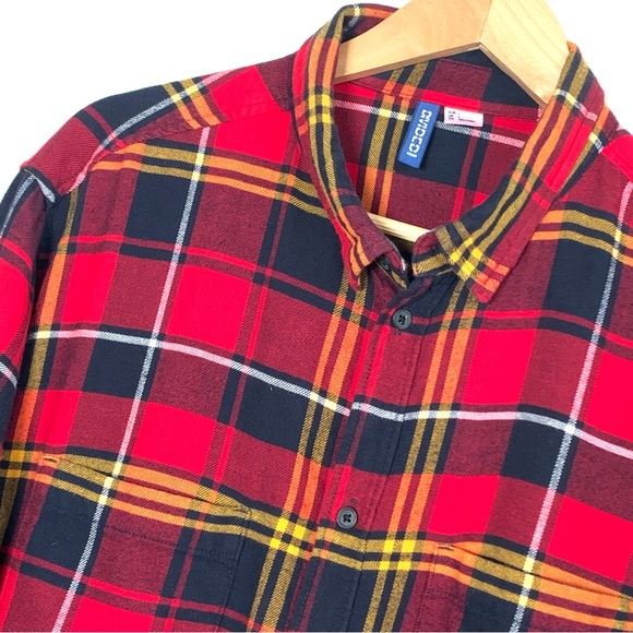H&M Shirts Hm Mens Plaid Flannel Button Front Shirt Size L Poshmark